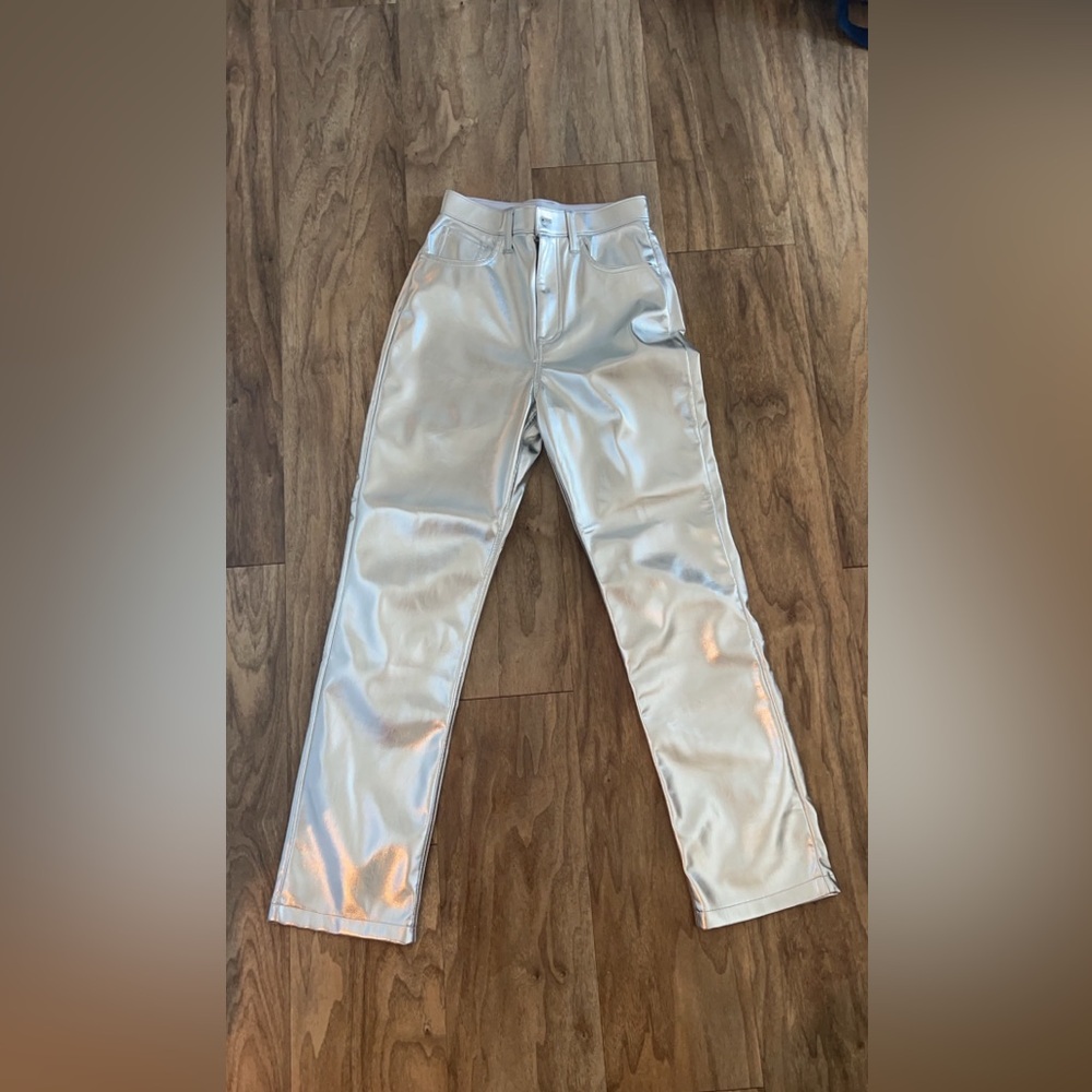 Silver chrome pants